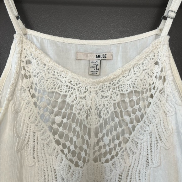 Amuse Society Lilah Ivory Fringe Shift Dress with Tassels Coastal Cowgirl Vibes - Picture 6 of 10